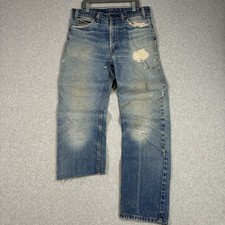 Vintage 70s 80s Levis Jeans Mens 32x30 Blue Faded Whisker Denim Western Grunge