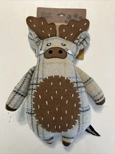 Zippy Paws EcoZippy Cotton Pig Moose Plush Squeaky Dog Toy 12"