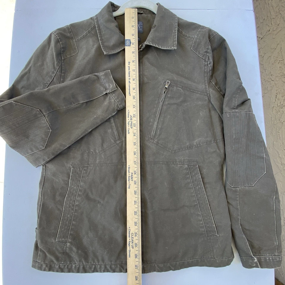 Men's A|X Armani Exchange Waxed Canvas Field Jacket Utility Coat Olive Green M - Image 4 of 4