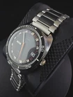 Vintage Timex Electric Diver Style Watch Date Black Dial Orange Hand Runs