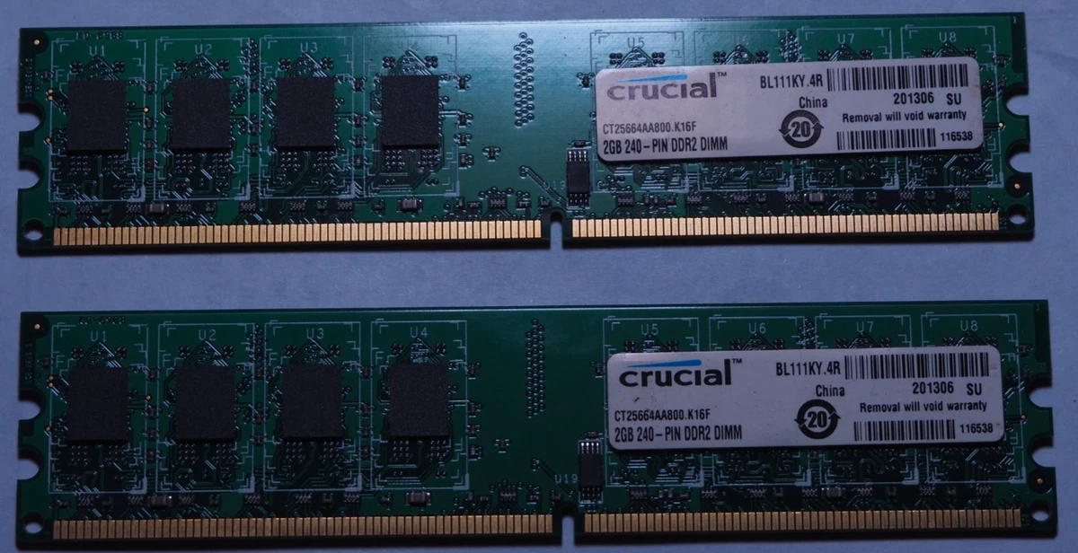 Ddr2 8gb Kit RAM 4GB (2x2GB) DDR2 800MHz Per PC Desktop - Crucial CT2KIT25664A800, Garanzia A Vita Ram Ddr2 8gb - Foto 10