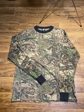 Vtg Ace Sportswear Realtree Camo Shirt 80s Single Stitch Hunting USA Made L