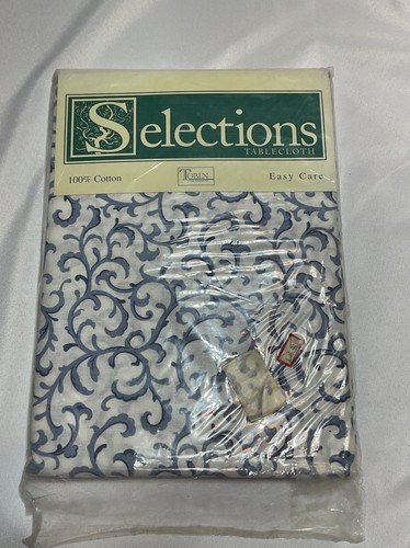 Vintage Selections 100% Cotton Table Cloth 60 X 84 Baroque New Read - Picture 2 of 5