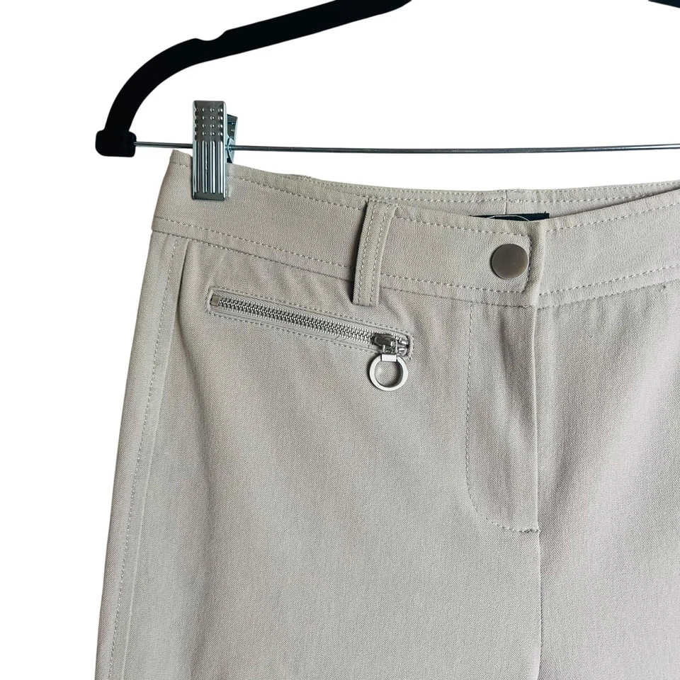 Worth New York Pants Womens 0 Beige Slim Tapered Stretch Zip Pocket Ring Pull - Image 2 of 4