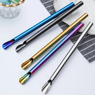 Metal Stainless Steel Straw Reusable Pearl Milkshake Bubble Tea Straws with
