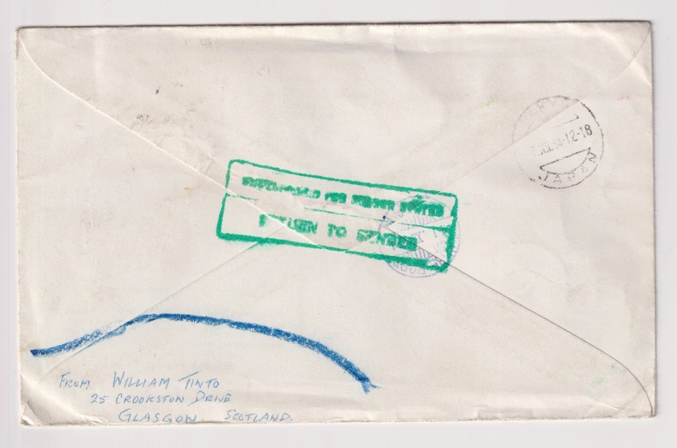 Forth Road Bridge First Day Cover 1964 Return to Sender Via Japan - Image 2 of 2