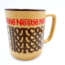 Vintage Nestle Rich & Creamy Hot Cocoa Mug Brown Speckled Stoneware Japan