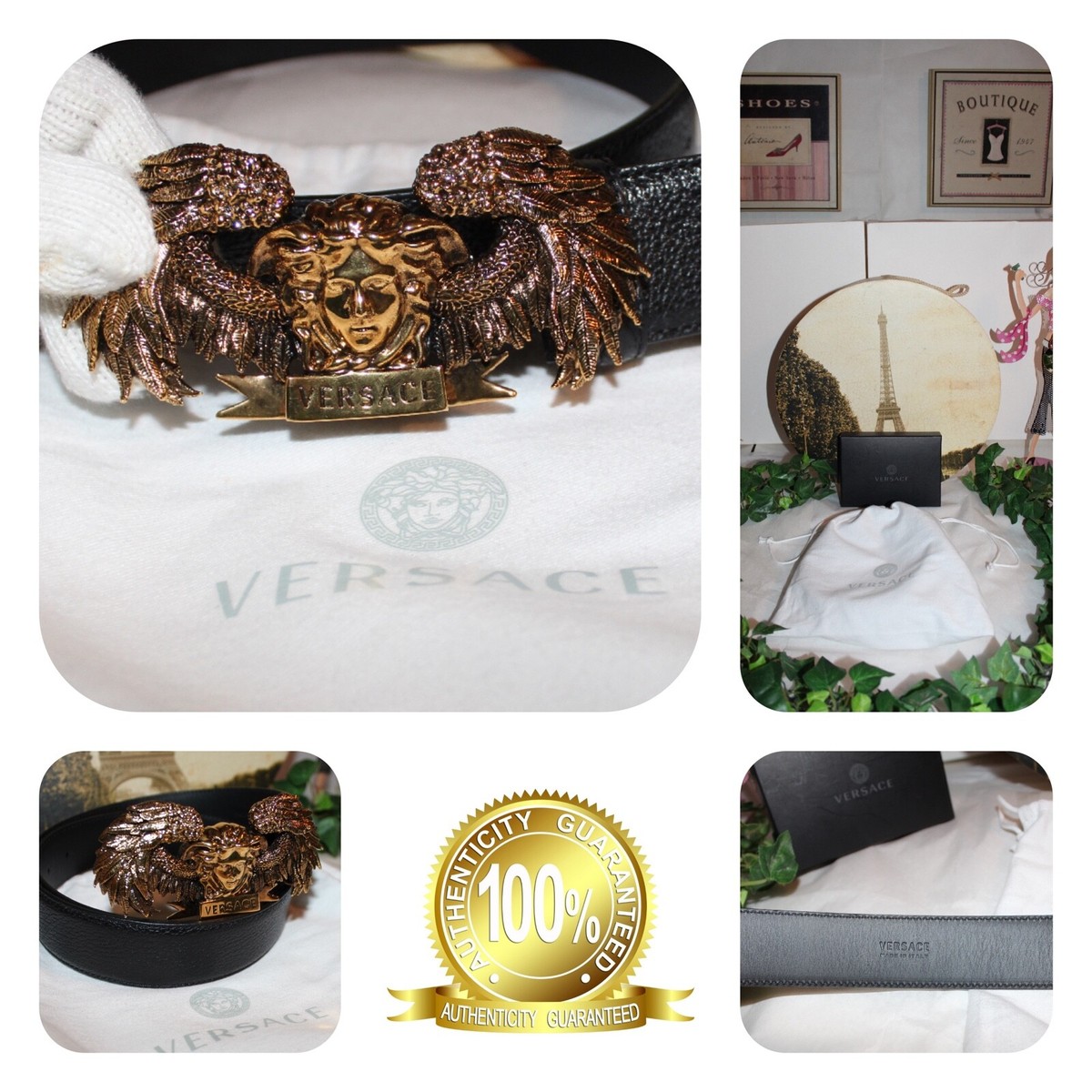 STUNNING VERSACE MEDUSA HEAD WITH WINGS LEATHER BELT! (MSRP STUNNING VERSACE MEDUSA HEAD WITH WINGS LEATHER BELT! (MSRP