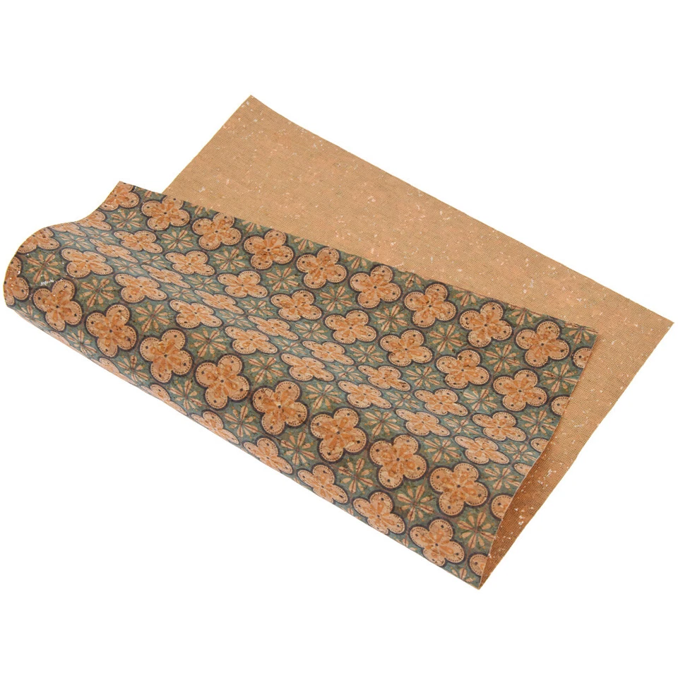 A4 Soft Cork Fabric Sheet Floral Printing Pathwork Sewing Handcraft DIY Supplies - Image 4 of 4