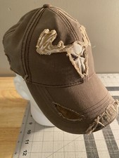 Buck Wear Hat Adjustable, Youth One Size, Distressed, Brown EUC