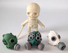 Used Skulltula Gaikochu Swordsman White Gas Mask 3 Piece Set Sofubi