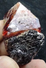 Aesthetic Red Zircon Crystal On Matrix From Skardu, GB, Pakistan.