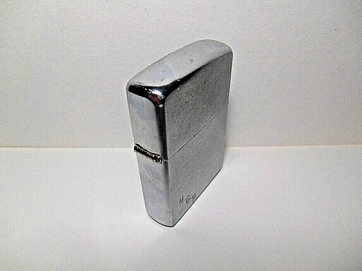 VINTAGE ZIPPO 1963 PAT#2517191 CHROME CIGARETTE LIGHTER ENGRAVED