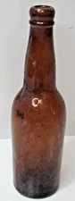 Vintage Antique Amber / Brown Glass Whiskey Beer Bottle Marked WF&S Mil  #BL-20