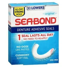 Denture Adhesive Seals Lowers Original 30 Each By Sea-Bond