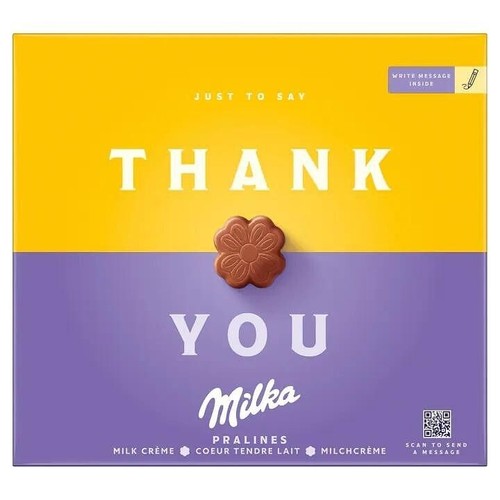 THANK YOU | MILKA Pralines with Hazelnut Cream | 110 g / 3.88 oz | Alpine Milk