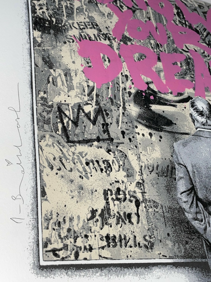 Mr. Brainwash サイン入り ポスター Mr. Brainwash M=bw2 Collage - 2024 HAND Signed Einstein Love