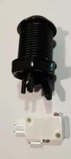 Black Suzo Happ arcade button w/ e-switch 50g force microswitch .250 connector