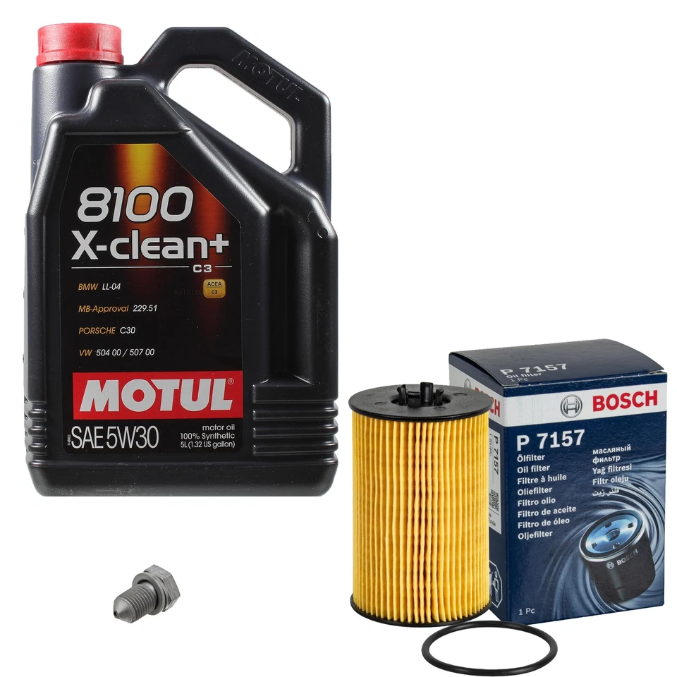 BOSCH, MOTUL BOSCH Ölfilter 5L Motul 8100 X-clean+ 5W-30 für VW Skoda Passat Variant 2.0 TDI