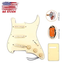 Prewired Loaded Pickguard Alnico V Pickup Back Plate 0.047uf Capacitor For Strat