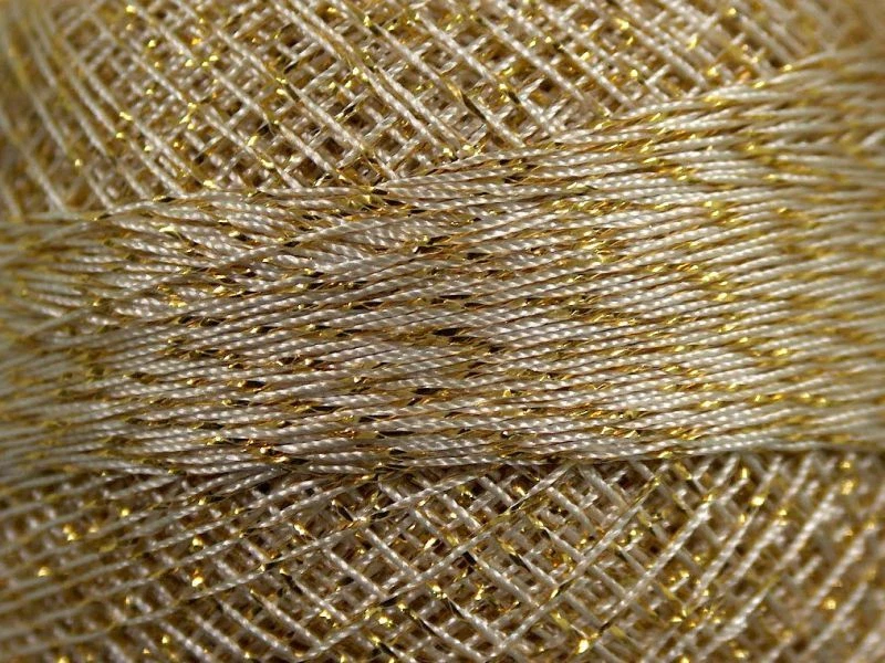 Cream Gold Metallic Braid Thread Cross Stitch 20gr YarnArt Camellia 17349 - Image 2 of 2