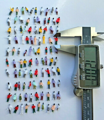 100 Figuren Personen Spur N 1:150 stehend bemalt Eisenbahn Modellbau Konvolut