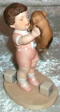 Vintage 1985 Bessie Pease Gutmann Mine Bisque Porcelain Puppy Love Dog Figurine
