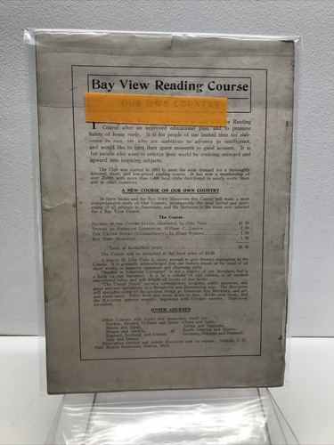THE BAY VIEW MAGAZINE VOL 15 NO 2 November 1913 Rare - Picture 6 of 6