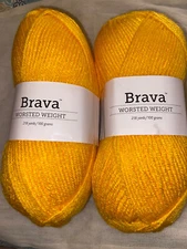 Knit Picks Brava Worsted yarn, Canary, lot of 2 (218 yds each)