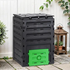 Garden Compost Bin 120 Gallon Garden Composter with 80 Vents and 2 Sliding Doors