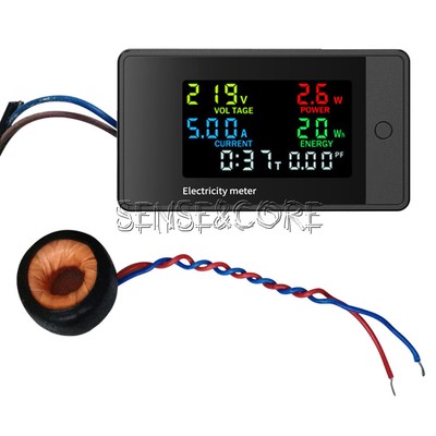 AC100-265 20A 100A LCD Digital Display Voltage Current Power Battery Level Meter