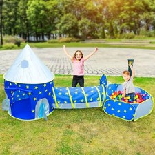 3 in 1 Toddler Crawl Tunnel Play House Tent In/Outdoor Kids Ball Pit Toys Gift