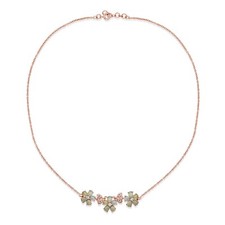 925 Sterling Silver Natural Opal Necklace Peridot Topaz Rose Gold Plated Jewelry
