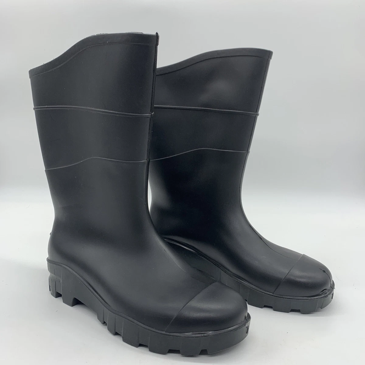 Rubber Boots Mens 7 Womens 9 Black Rain Mud Farm Garden Waterproof