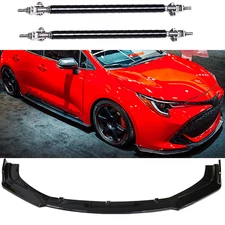 For Toyota Matrix Front Bumper Lip Splitter Spoiler Strut Rods Glossy Black