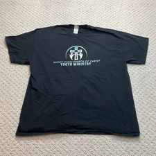 Gildan Ultra Cotton Shirt Mens 2XL XXL Black Warner Robbins Church Youth Minitry