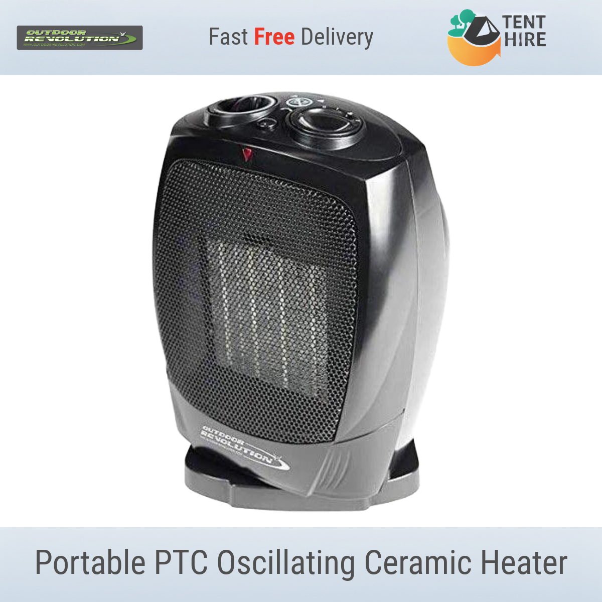 Outdoor Revolution Portable PTC Oscillating Ceramic Heater 750W/1500W Camping