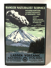 Vintage 1939 Lassen National Park Ranger Poster Repro Print 4x6" Framed w Glass
