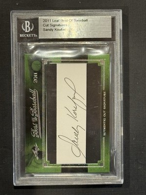 Sandy Koufax Leaf Best  Of Baseball Cut Autograph Auto Signed HOF BGS