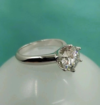 1.00 Ct Round Cut Natural Diamond Engagement Ring 14K Real White Gold Size 6 7 8