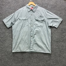 Wrangler NSB1WSL Button Shirt Mens XL Light Blue Short Sleeve Vented Casual