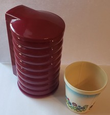 Vintage Burgundy Wall Mount Bathroom Cup Dispenser, 3oz-5oz Disposable Cups