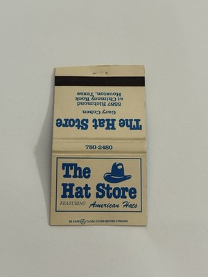 The Hat Store Houston Texas Vintage Matchbook Cover 77