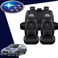 For All Subaru Seat Cover Full Kit 5pcs Black Leather Durable Build