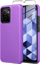 for HMD Vibe Phone Case N159V TA-1590 Cover with Tempered Glass Screen Purple 