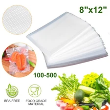 100-500 Quart Vacuum Sealer Bags 8" x 12" Food Saver Storage Bags Meal Prep 4 Mi