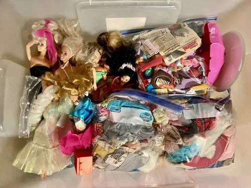 Vintage Barbie Doll Lot + Car Clothes Accessories Furniture Huge Bundle Mattel