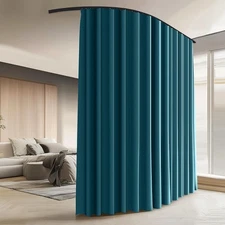 Room Divider Curtains with Ceiling Curtain Track Set Window Curtain for Bedro...