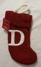 Wondershop Knit Mini Christmas Stocking Red 7  Initial  D  NWT