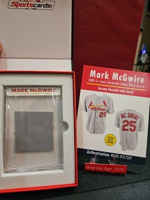 MARK McGWIRE 2000 CARDINALS GAME-WORN JERSEY SWATCH